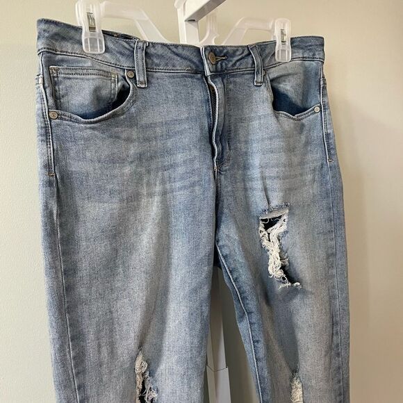 Altar’d State Light Wash Distressed Straight Leg Jeans - Picture 2 of 4